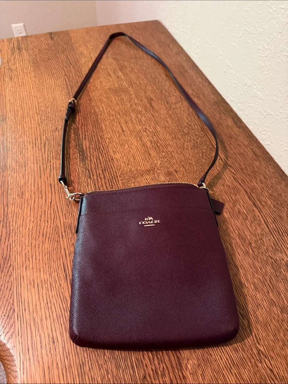 Coach Burgundy Crossbody with Gold Hardware